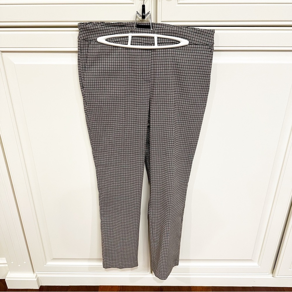 Massimo Fabbro Italy Womens Plaid Academia Stretch Straight Leg Pull On Pants 10